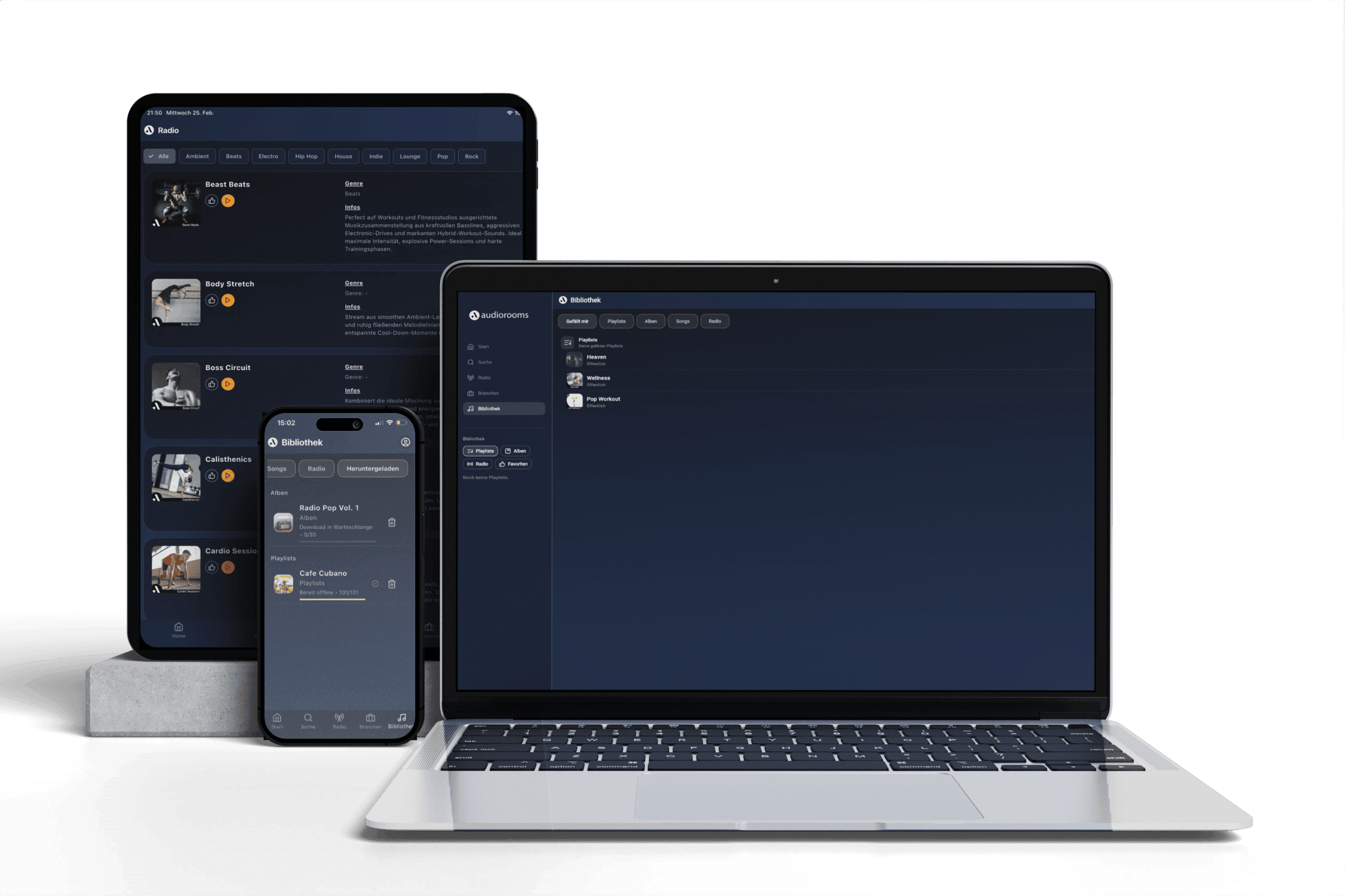 Gestione del player nell'app audiorooms
