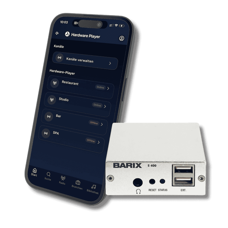 App audiorooms con Box Streaming Barix